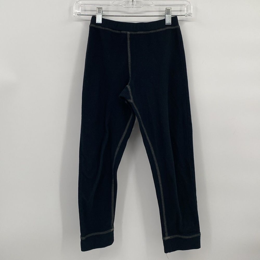 REI kids XS 6-7 Black Fleece Pants Jogger Style Gray Stitching